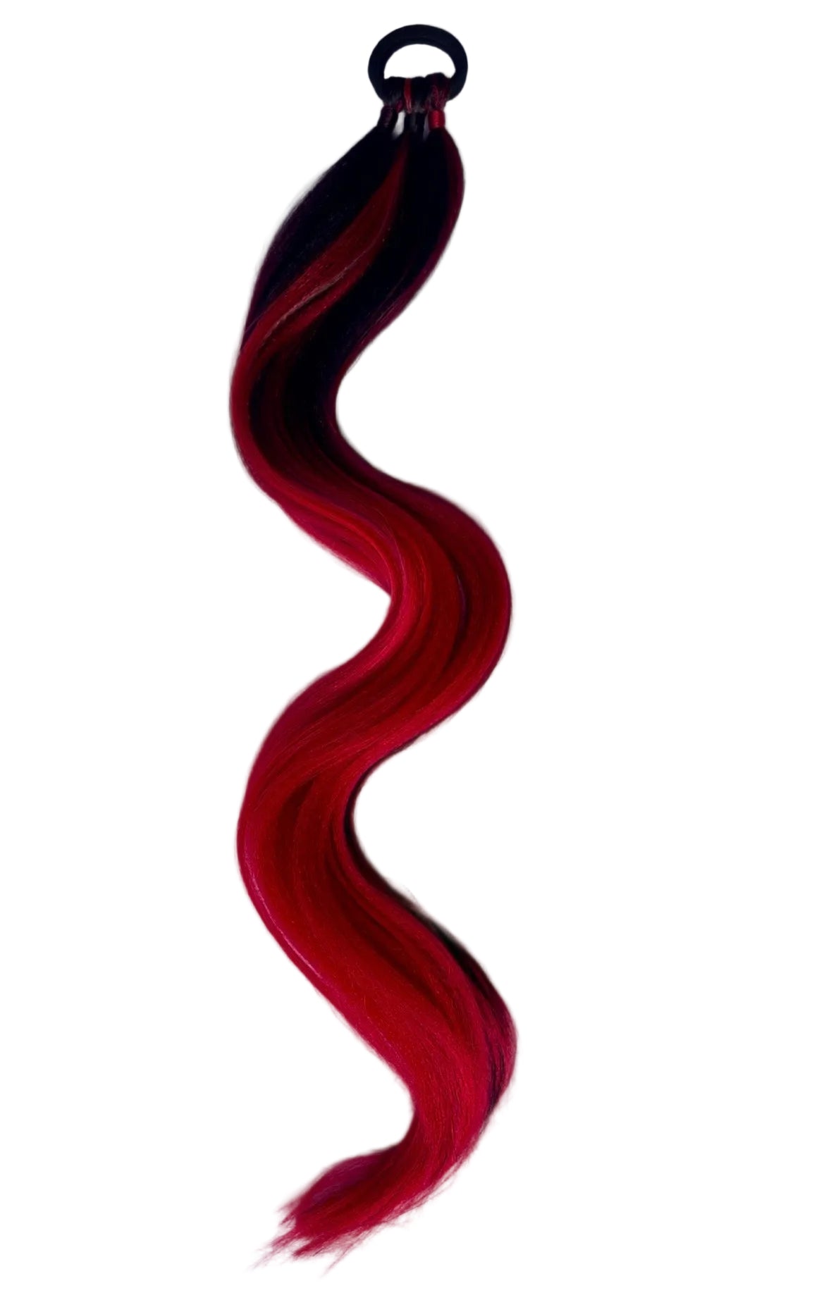 Small rave-tale Synthetic Ponytail extension - Black base