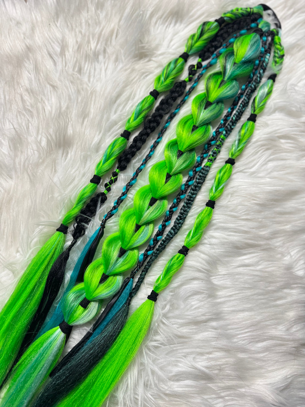 Dragon braid ponytail extension - large coloured