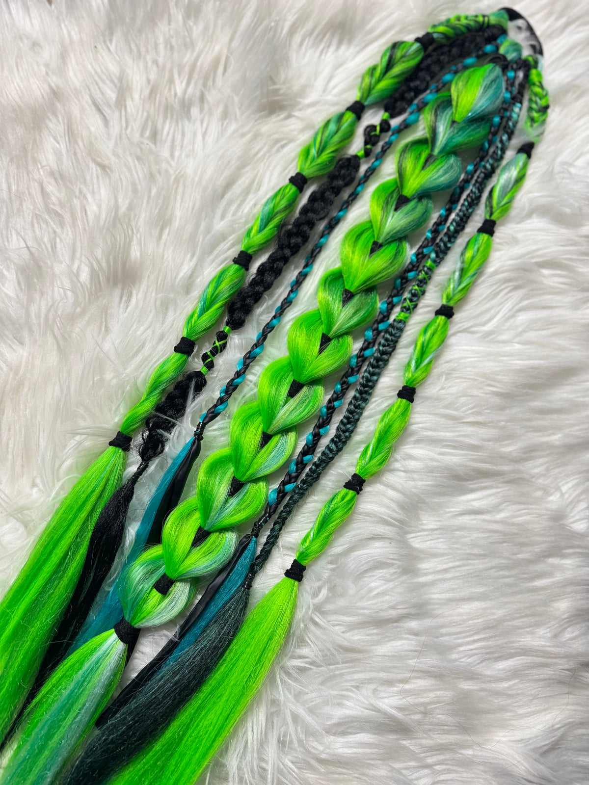 Dragon braid ponytail extension - large coloured