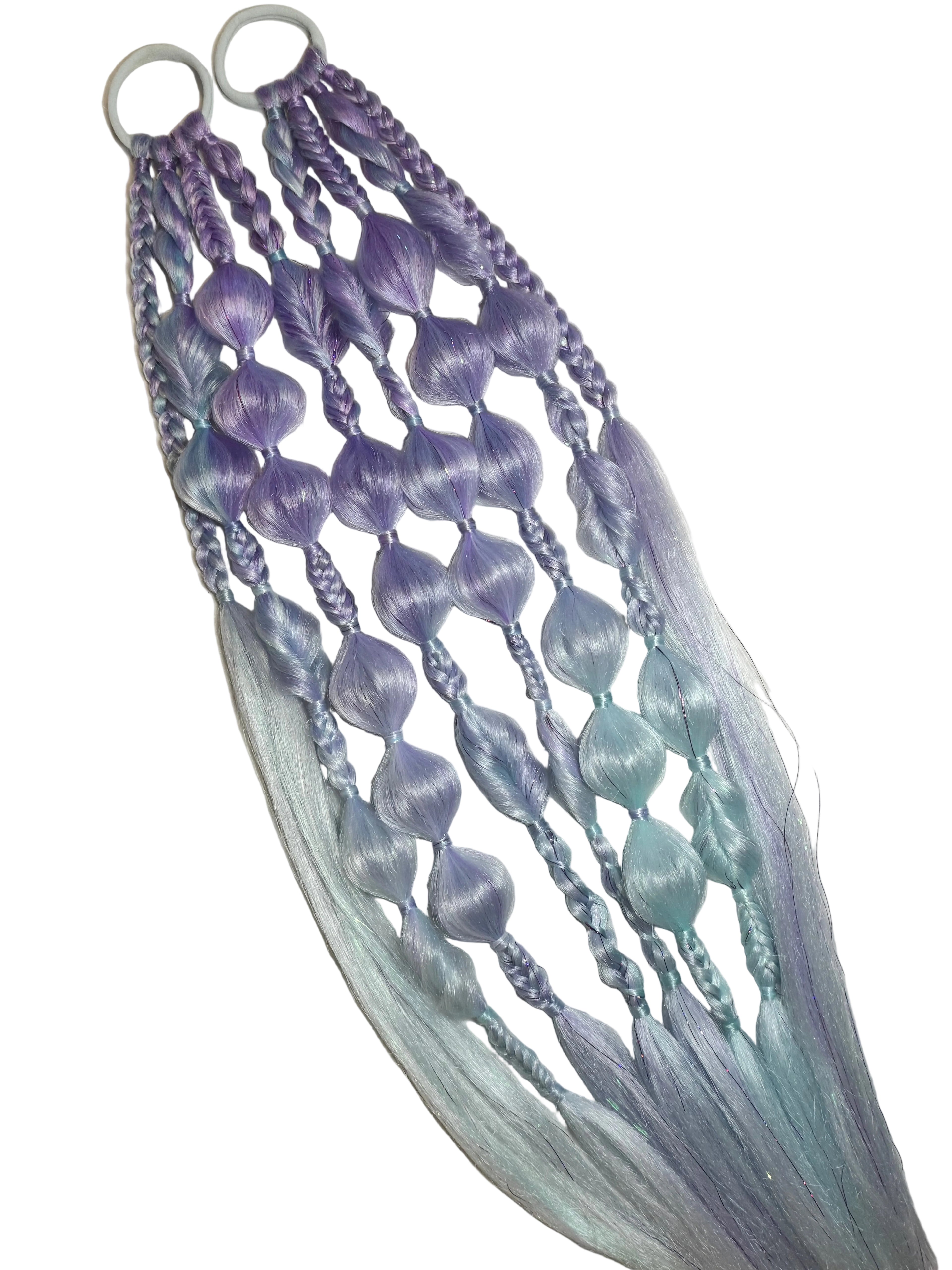✨🔥 Festival Rave Braid Set – Mixed Bubble & Braids 🔥✨ blue base