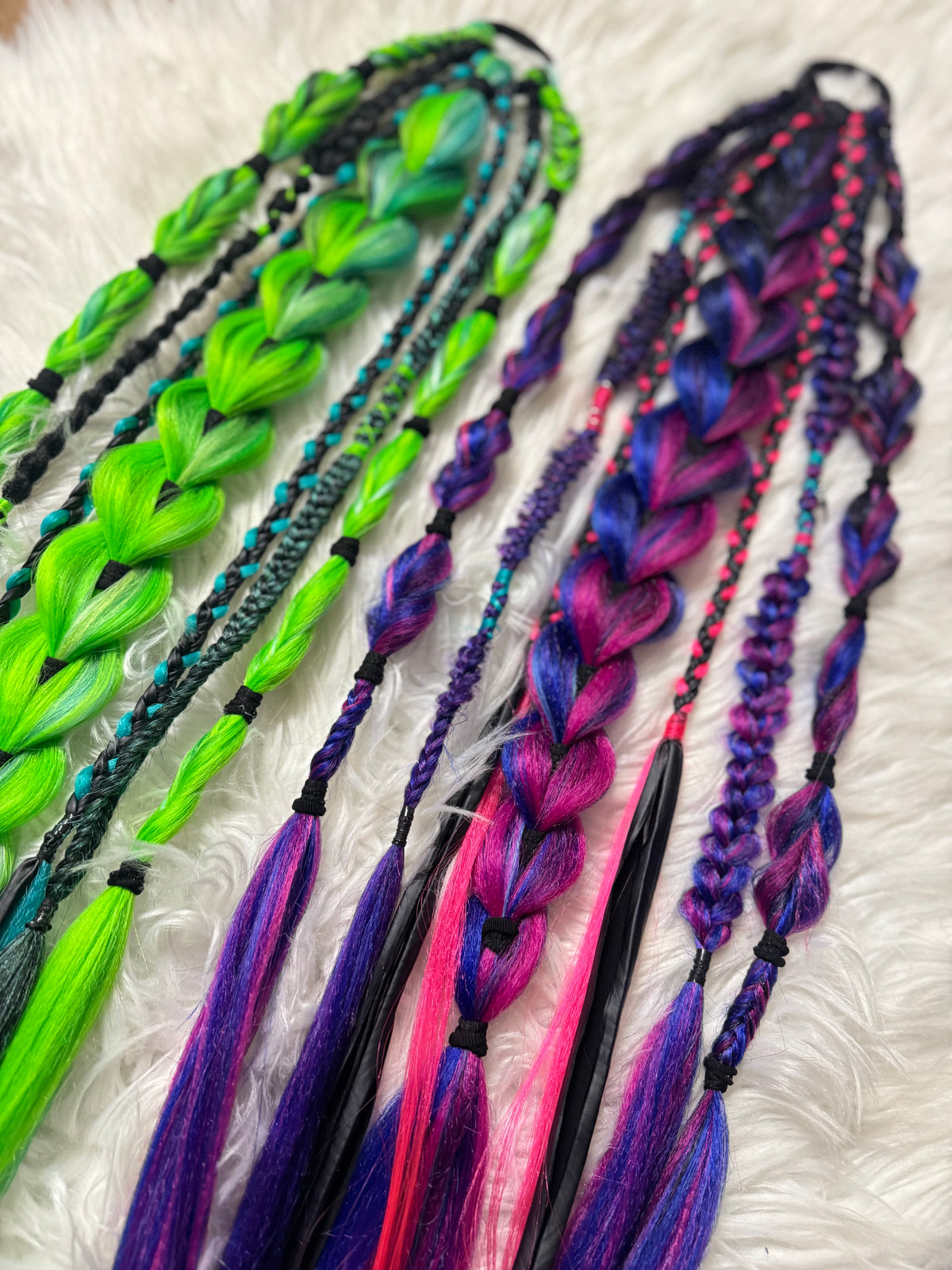 Dragon braid ponytail extension - large coloured