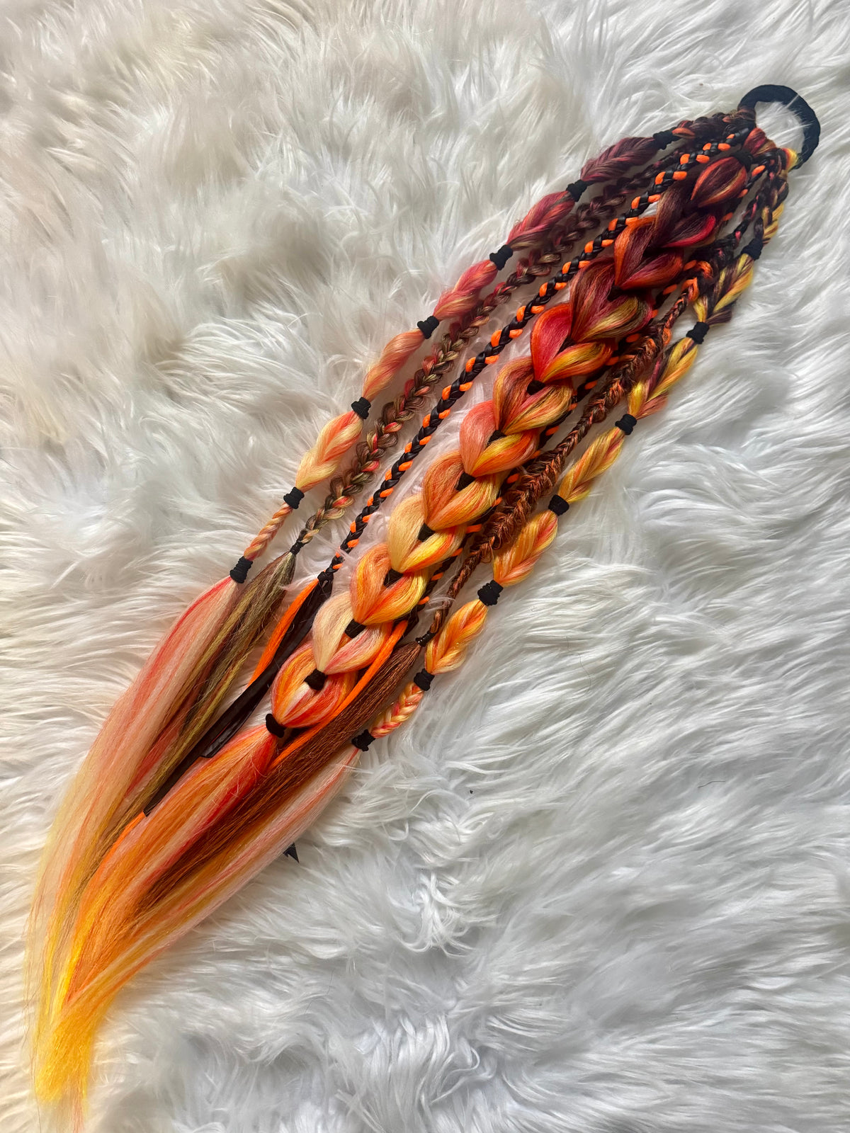 Dragon braid ponytail extension - large coloured