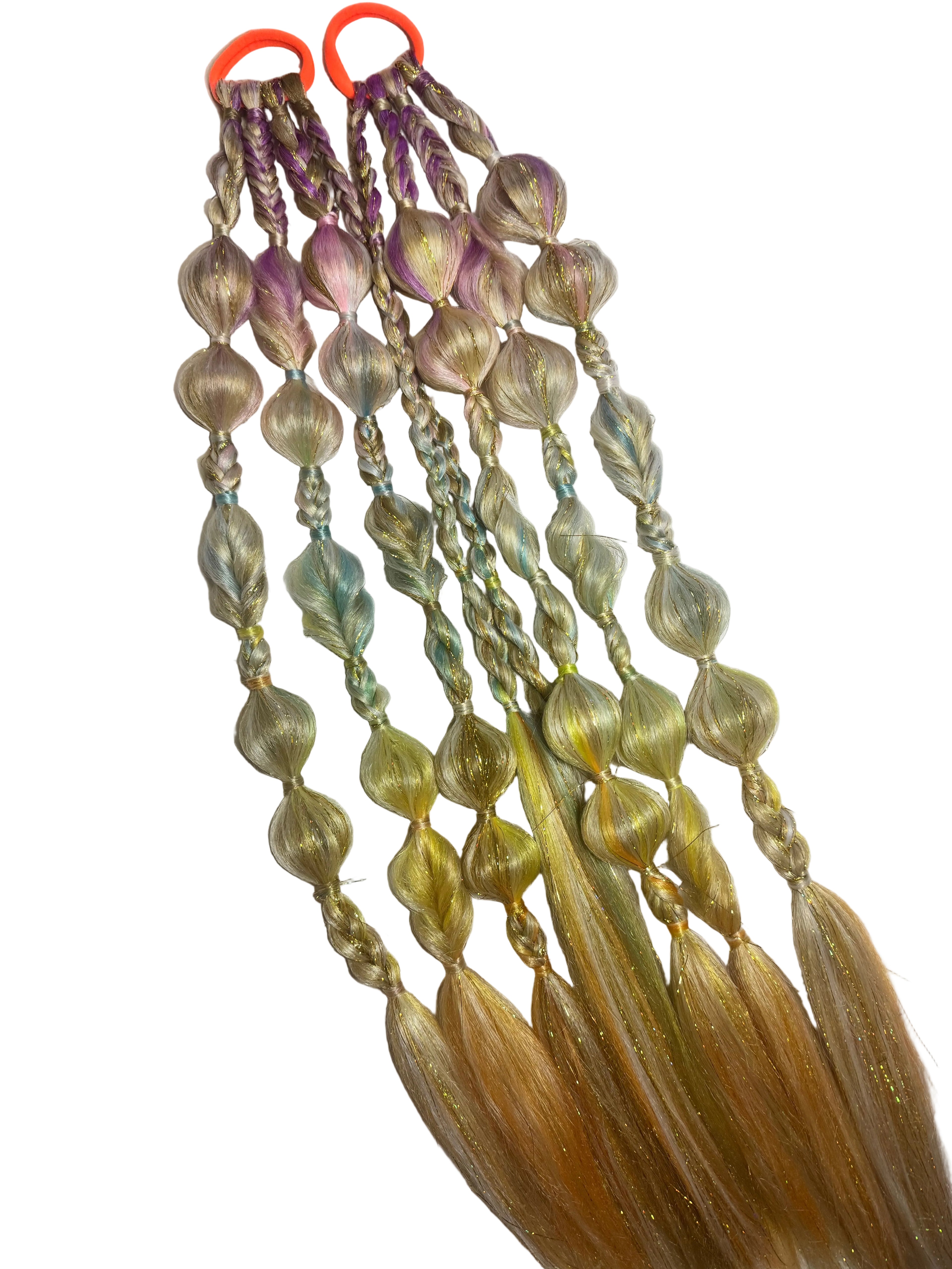 ✨🔥 Festival Rave Braid Set – Mixed Bubble & Braids 🔥✨ Mixed