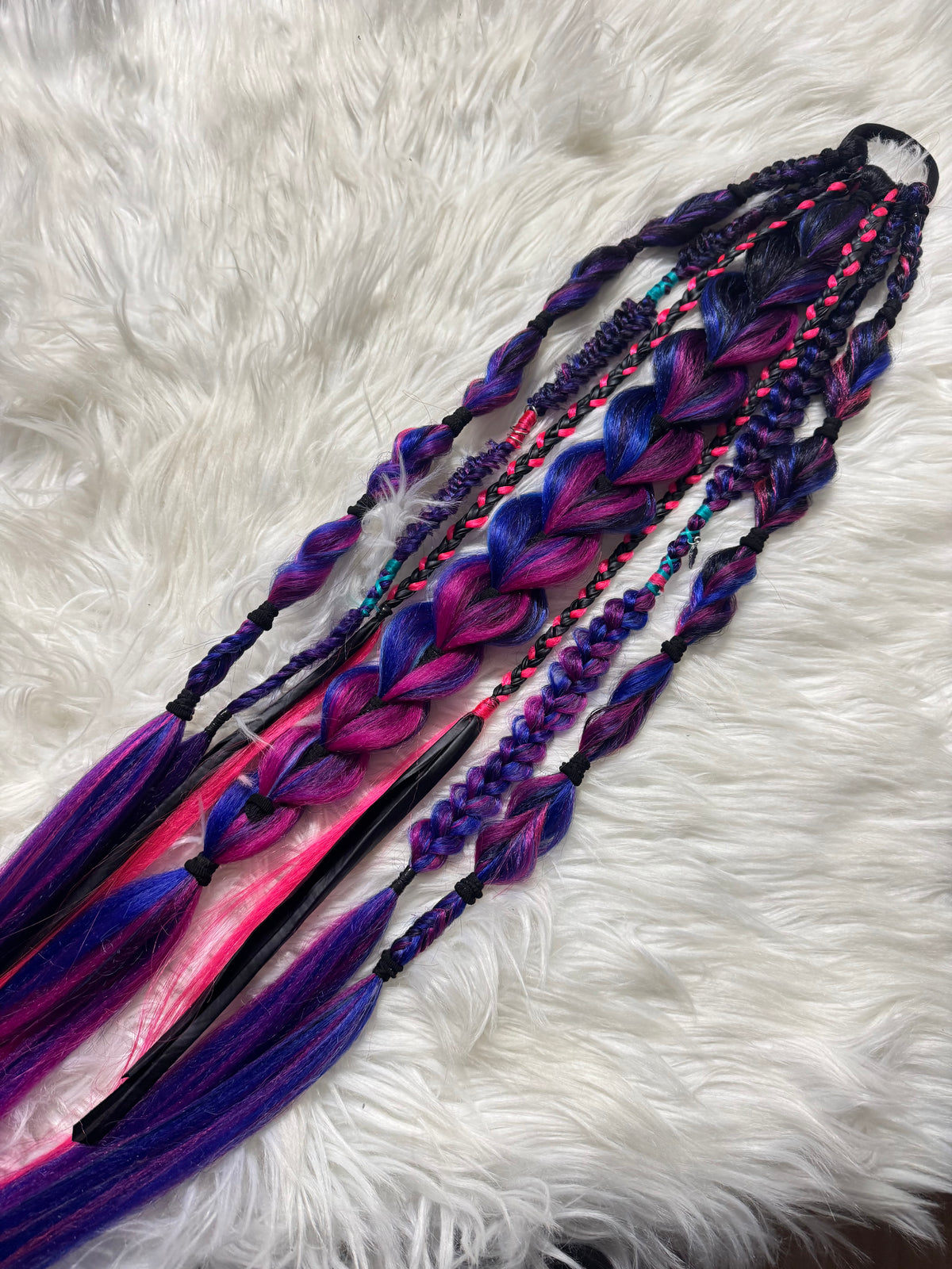 Dragon braid ponytail extension - large coloured