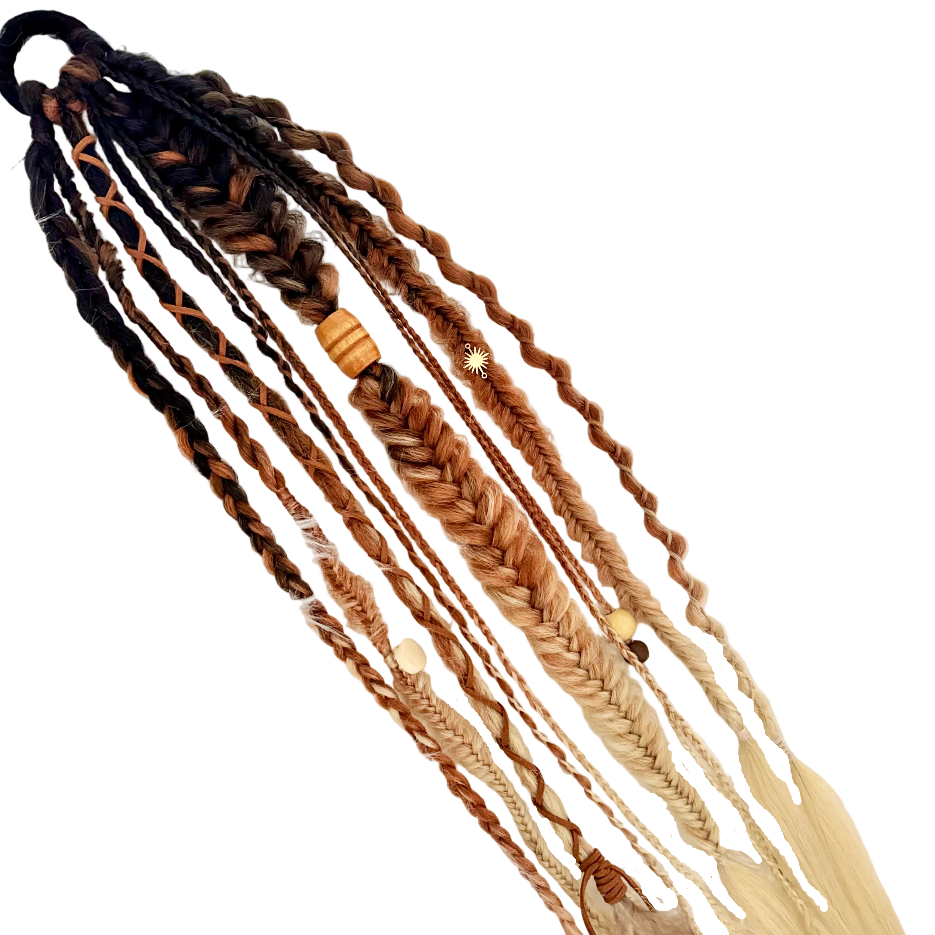 Ombre - Bohemian style handmade tie in ponytail - 10strands (small) image 1