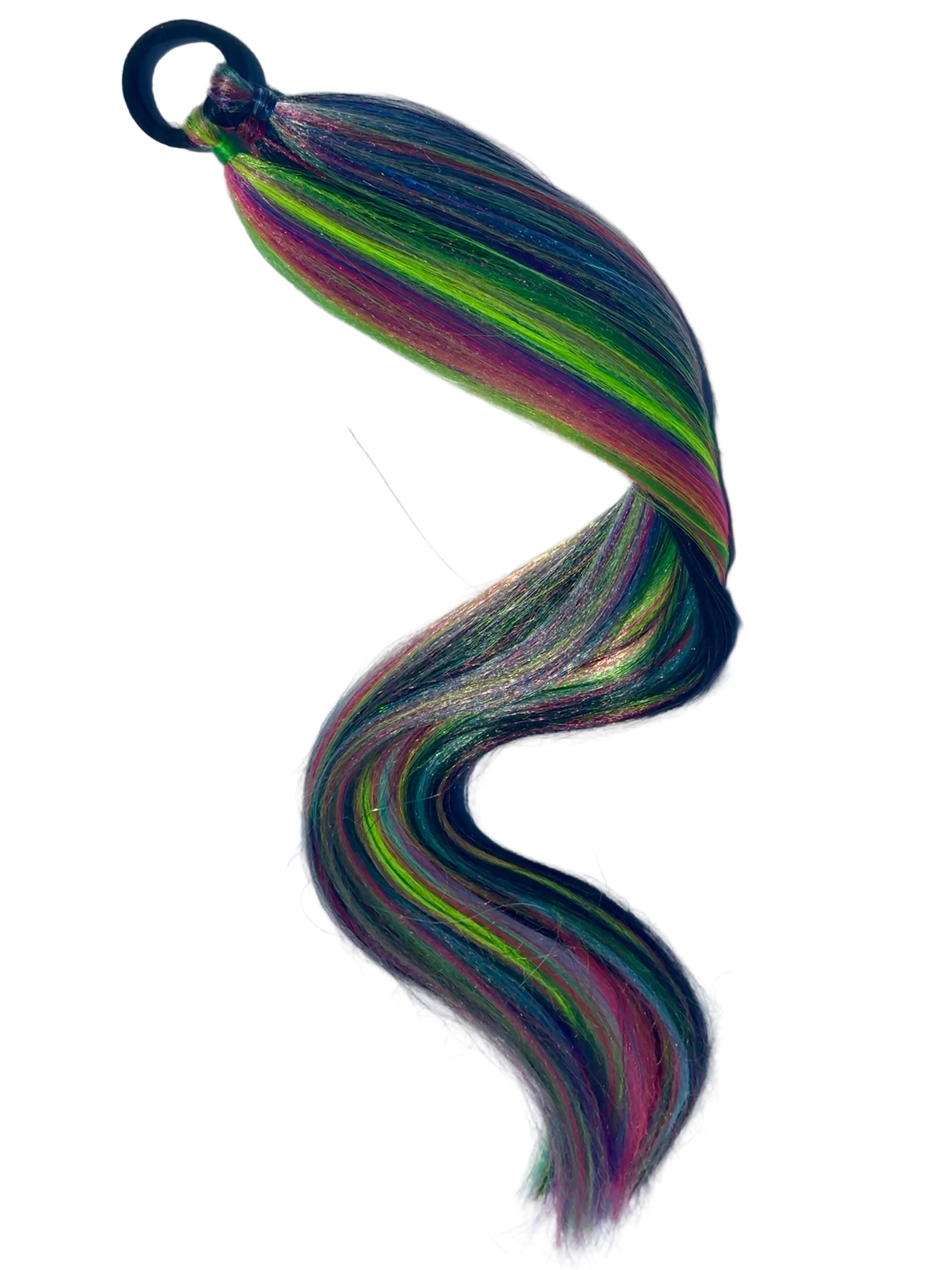 Small rave-tale Synthetic Ponytail extension - Black base
