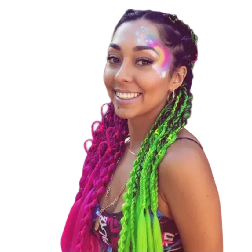 Festival style mixed hearts - braided ponytail extension