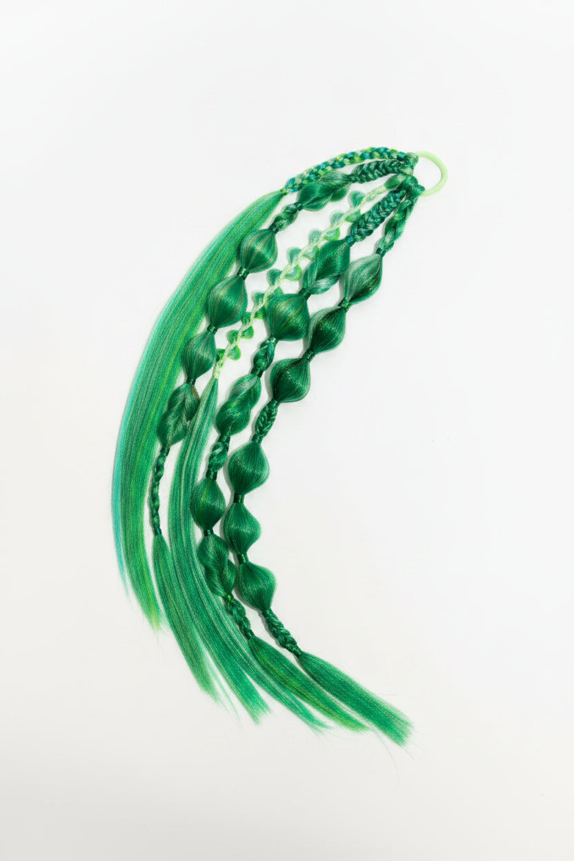 Festival Bubble & Braid ponytail extension - Forrest fae🔥✨