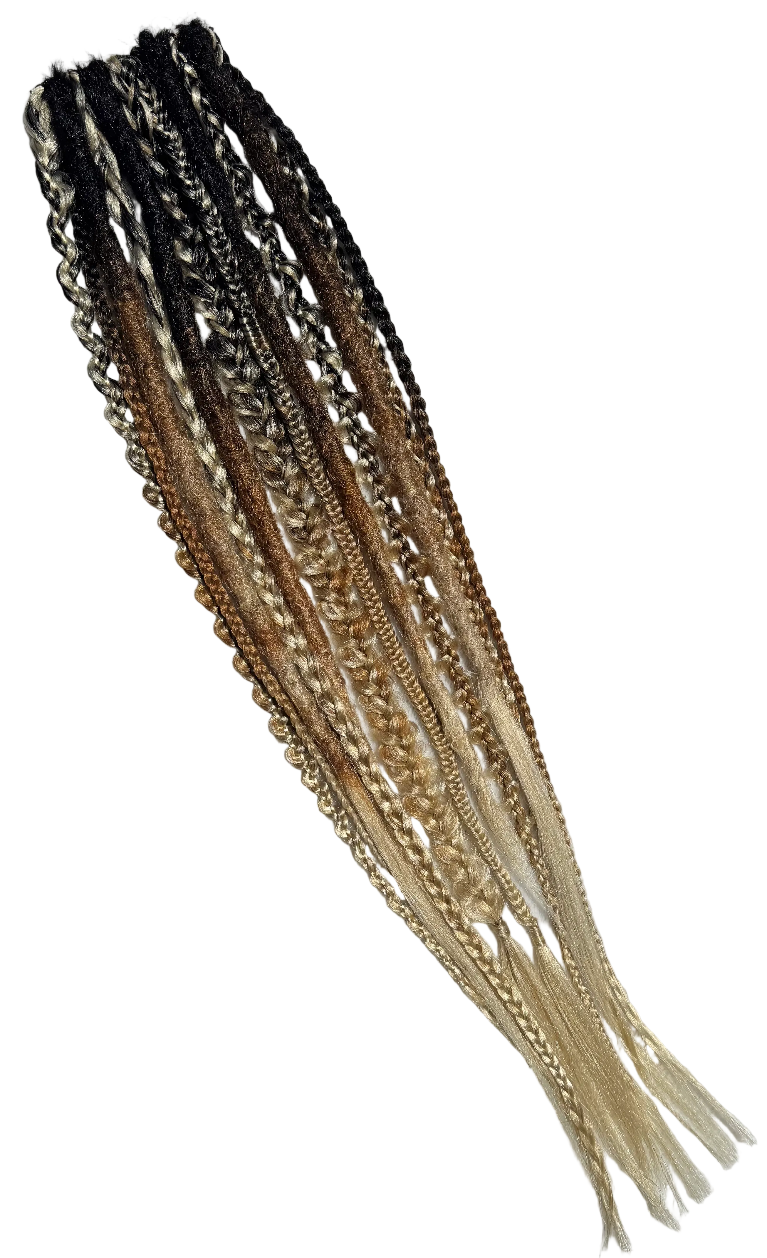 Dready clip-in Extensions - boho mix ombre - 12 strand  image 0