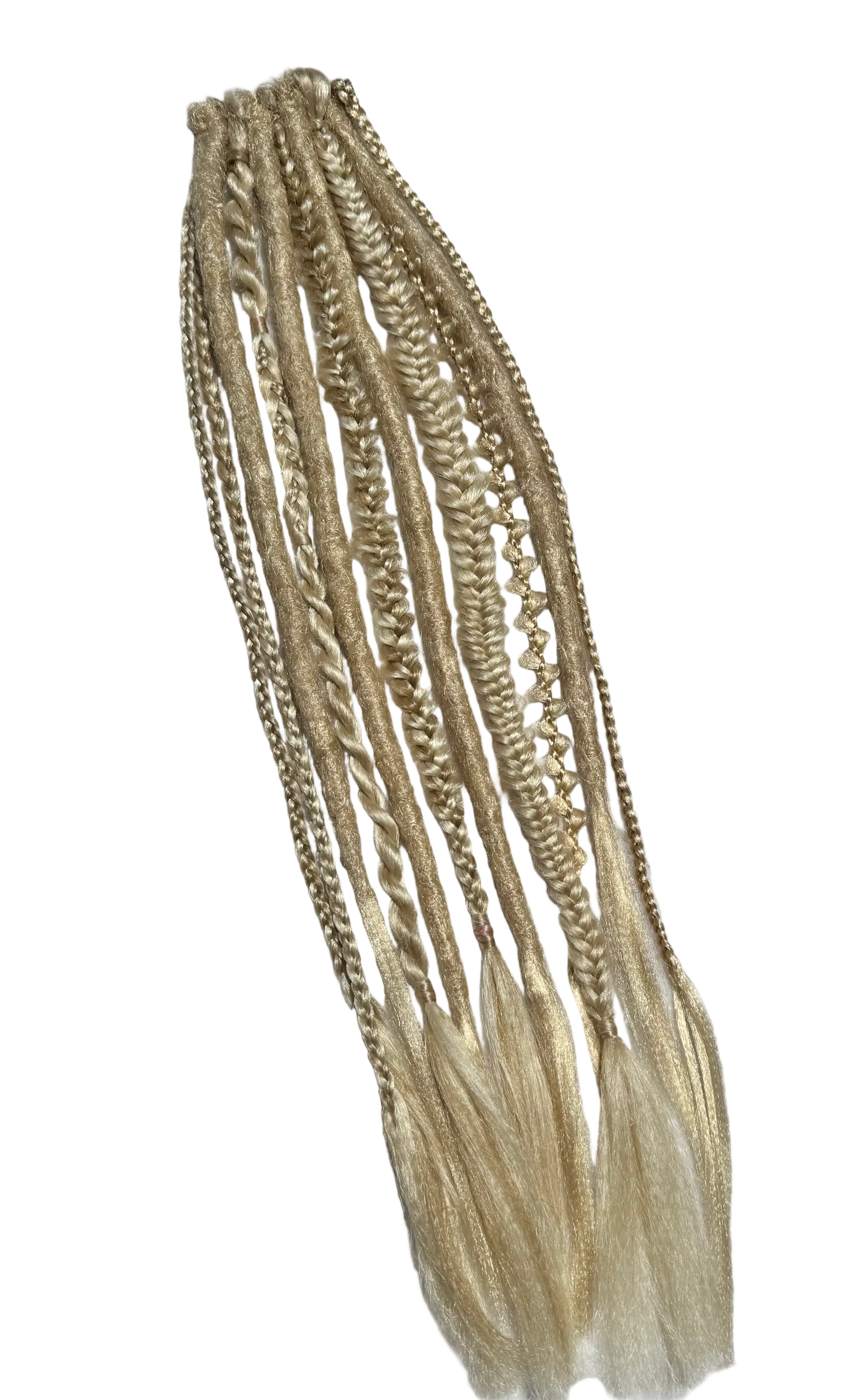 Dready clip-in Extensions - boho mix light blonde - 12 strand  image 0